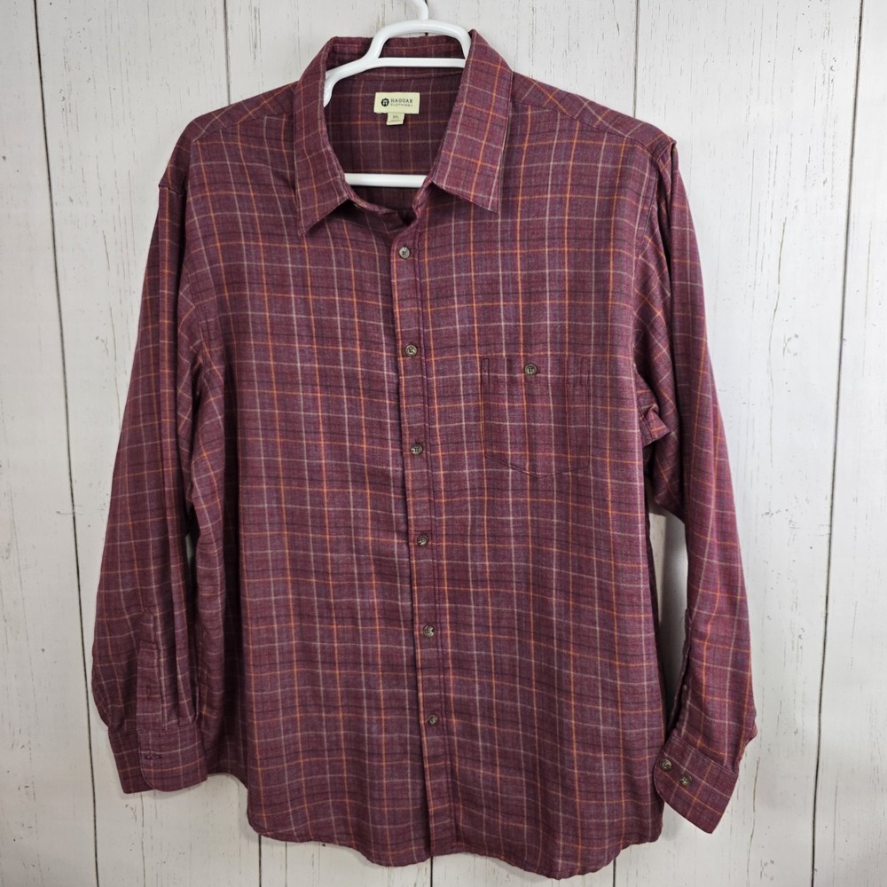 Haggard Clothing Men's XXL Button Down Long Sleeve Plaid Stretch Gorpcore